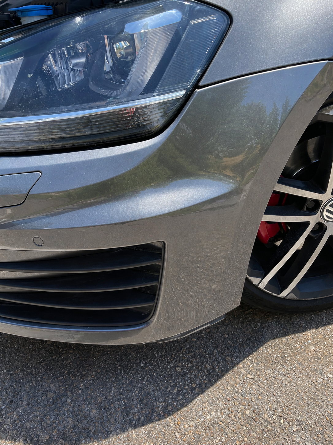 Golf 7 GTD, pare-chocs avant après réparation